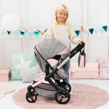 Bayer Design Dolls: Pram Xeo - Grey & Pink