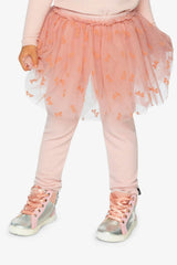 Leggings With Integrated Tulle Skirt Pale Dusty Pink