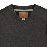 Organic V-Neck Sweater with Elbow Patches