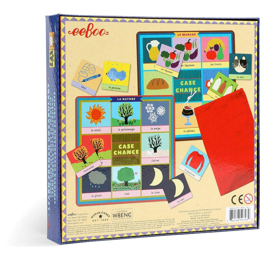 : French Bingo Vocabulary Game