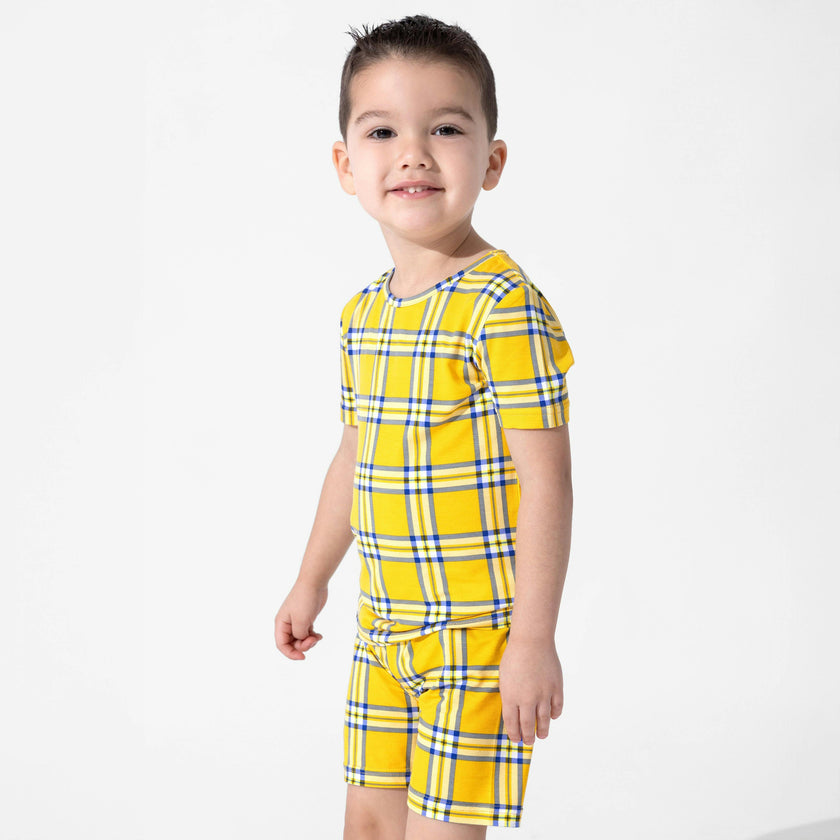 Clueless Total Betty Plaid Bamboo Kids Pajama Short Set