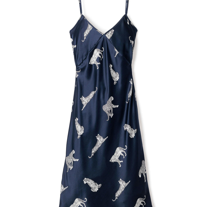 Women's Silk Cosette Nightgown in Panthère de Nuit