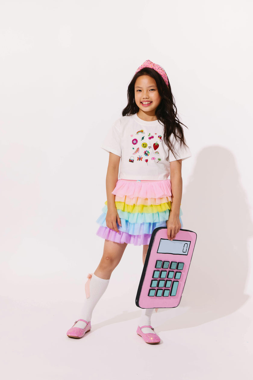 Sparkle Doodle Crop T-shirt