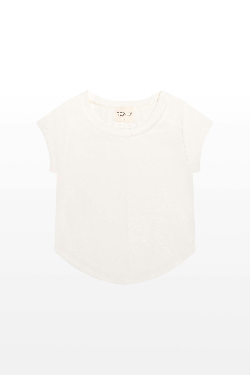 Rayon Rib Exposed Cap Sleeve Tee