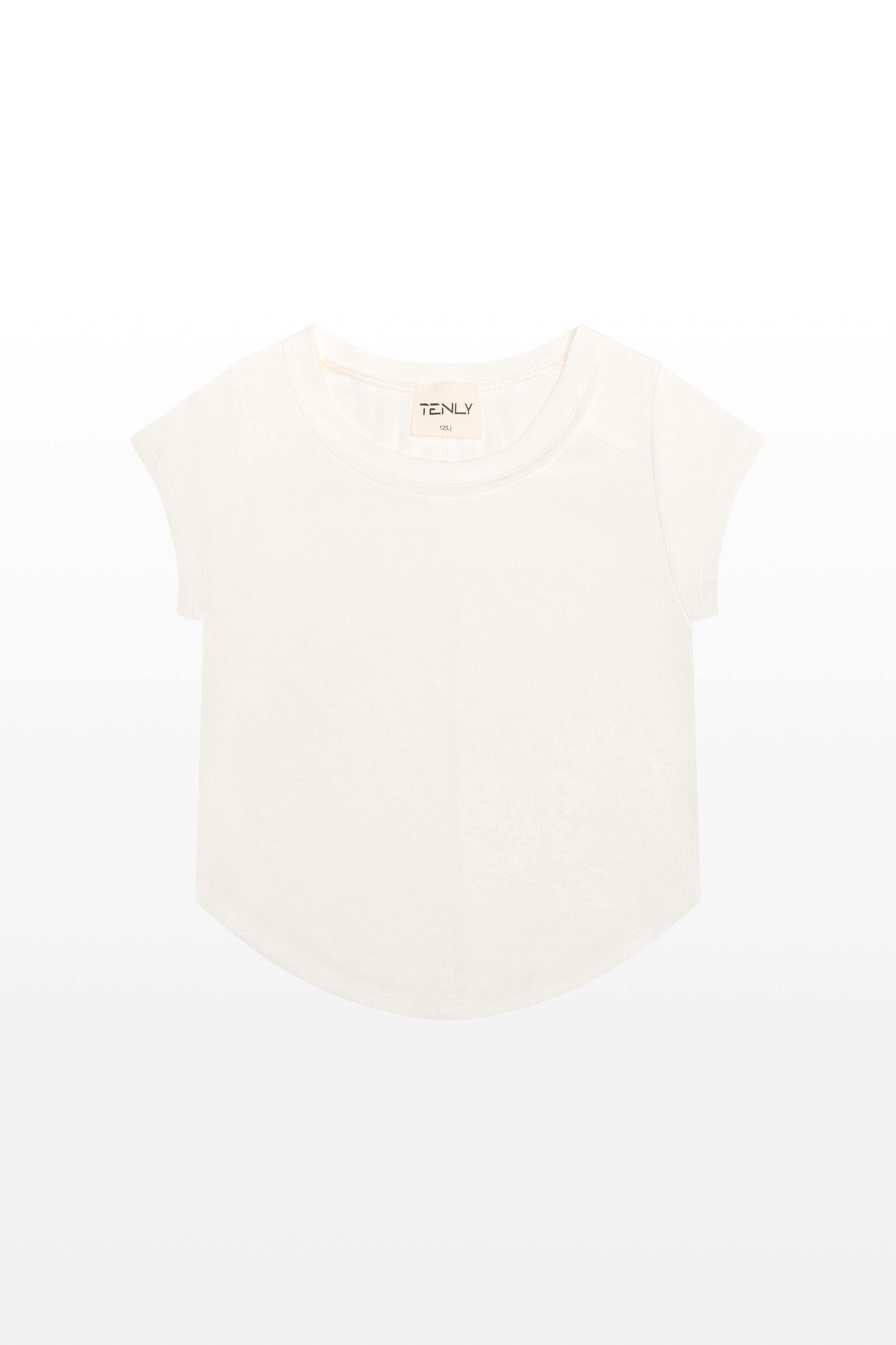 Rayon Rib Exposed Cap Sleeve Tee