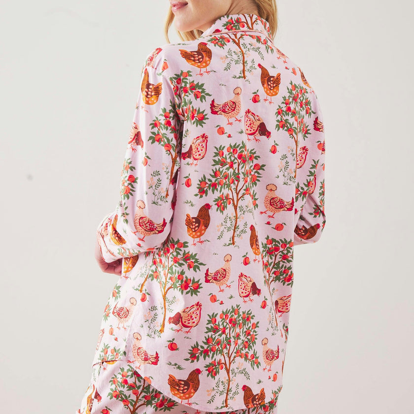 Hen House - Long PJ Set - Ballet Pink