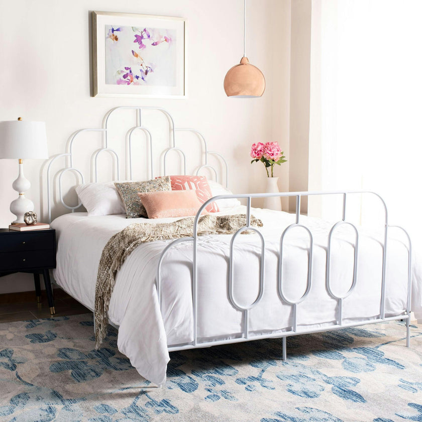 Paloma Metal Retro Bed, White