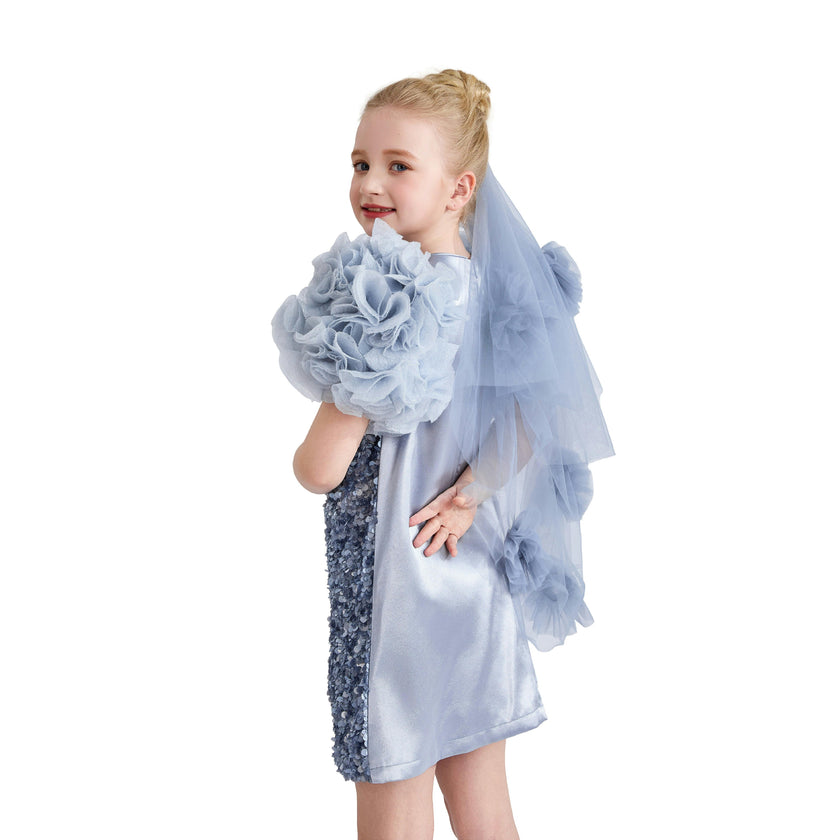 Blue Seliora Floral Embellished Dress
