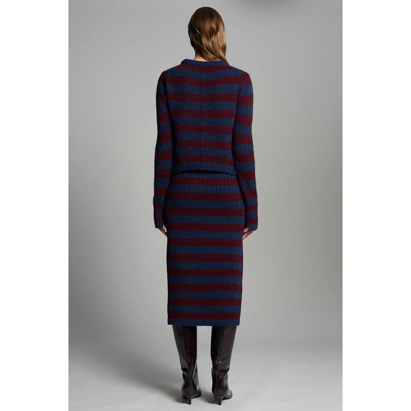 PIA STRIPE TUBE SKIRT | NAVY + MERLOT | ONE LEFT!