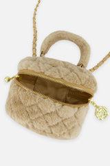 Faux Fur Small Bag Beige