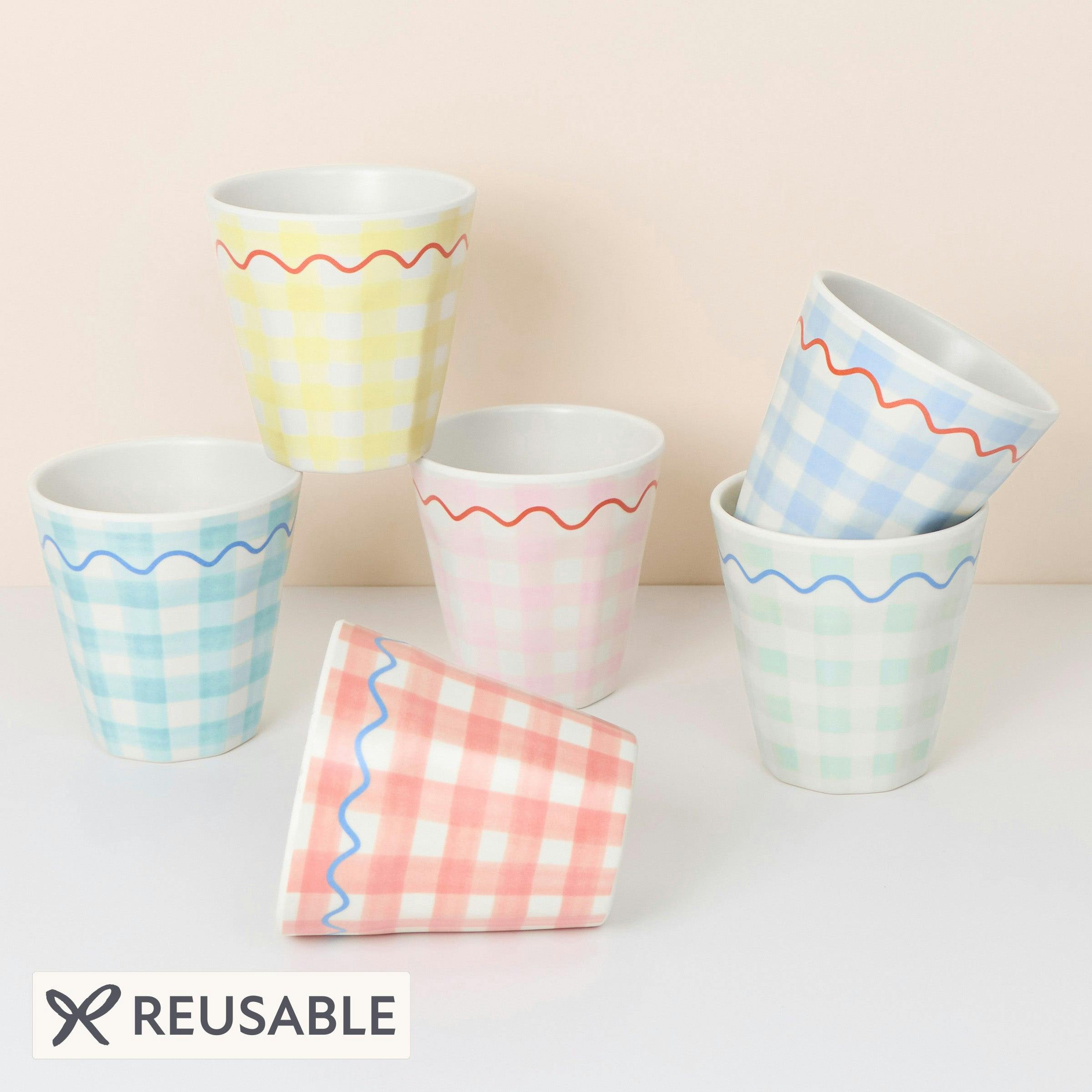 Gingham Reusable Cups