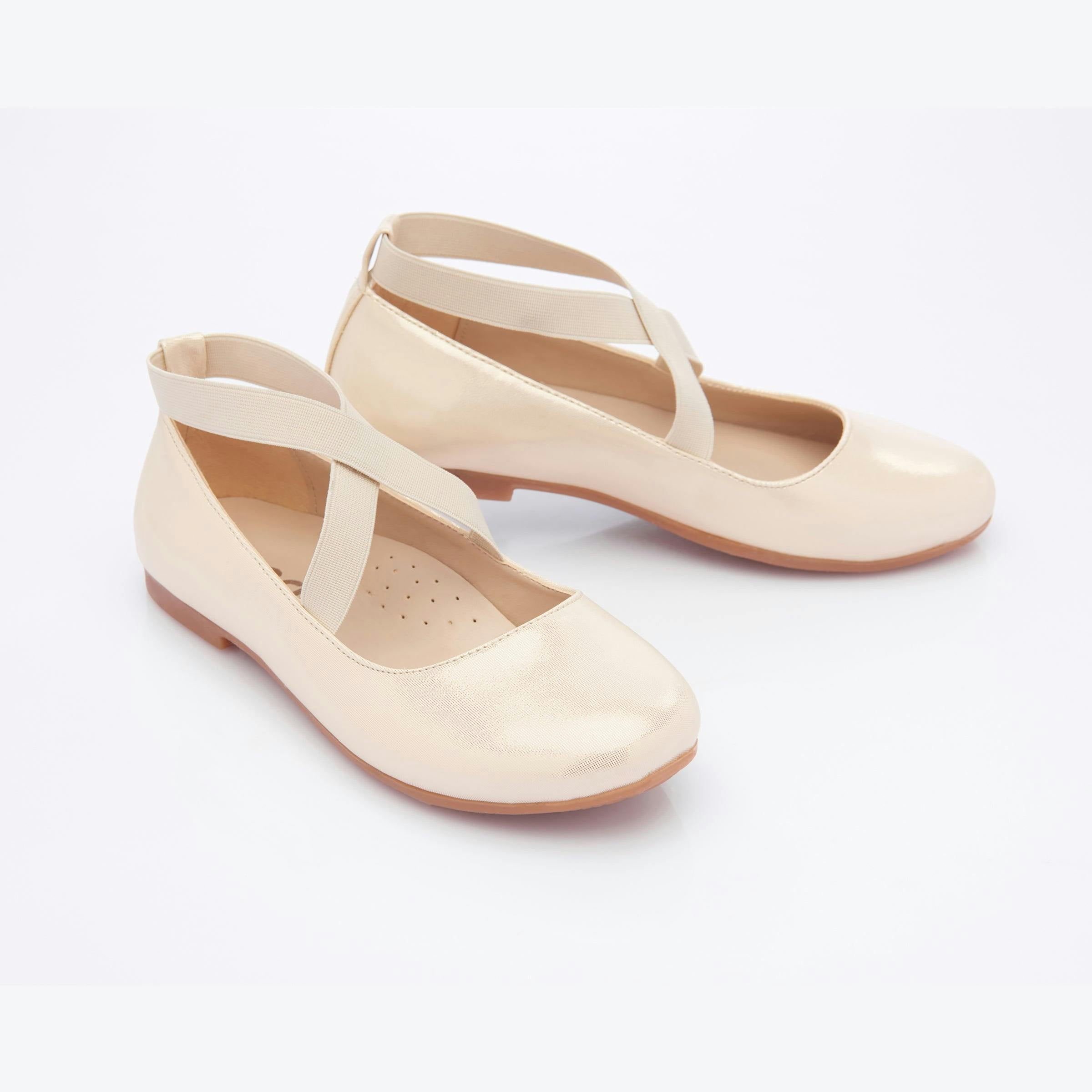 Gold Satin Baby Ballerina Flats