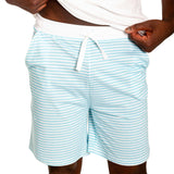 Men's Sky Blue Jersey Sleep Shorts - Organic Stretch Cotton