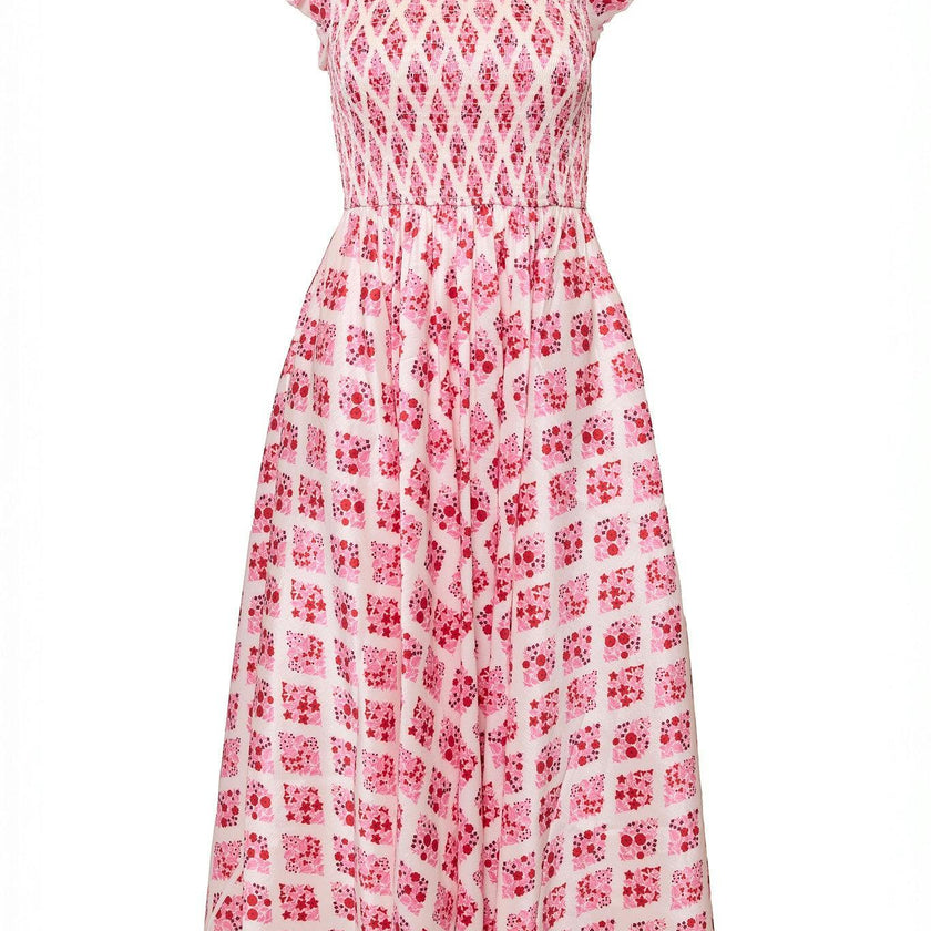 Kylie Dress in Rouge Lattice Floral