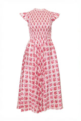 Kylie Dress in Rouge Lattice Floral
