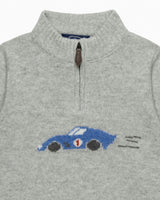 Sebastian Car Half Zip sweater in Gray Marl