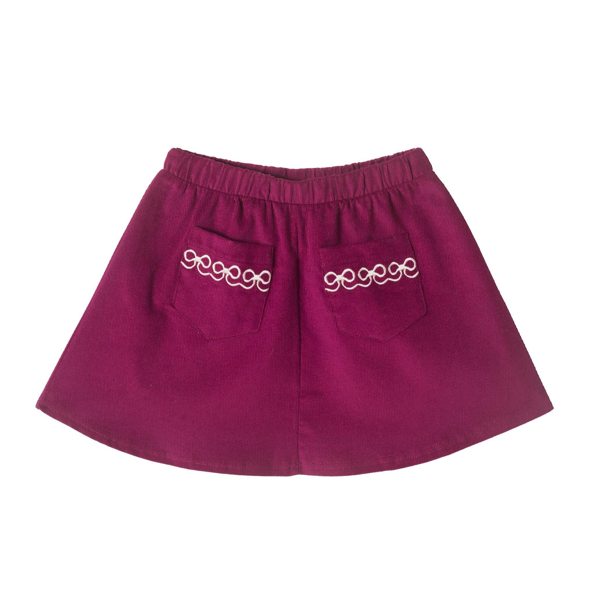 Infant Girls Sweater & Corduroy Skirt Set | Pumpkin Harvest - Burgundy