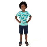 Boys Graphic Tee | Teal Sharks