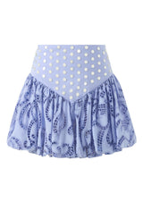 Luciana Embroidered Bubble Mini Skirt