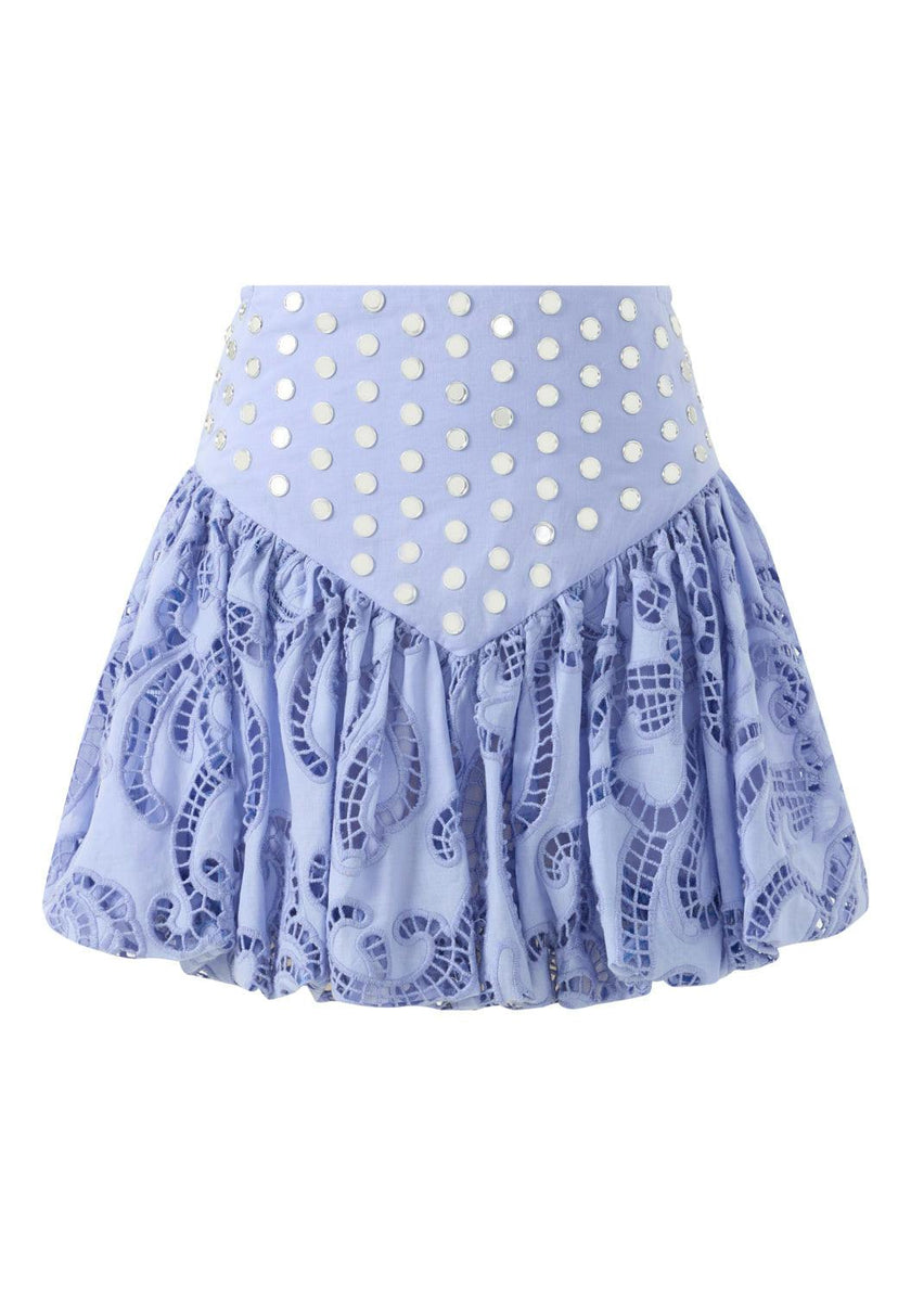 Luciana Embroidered Bubble Mini Skirt