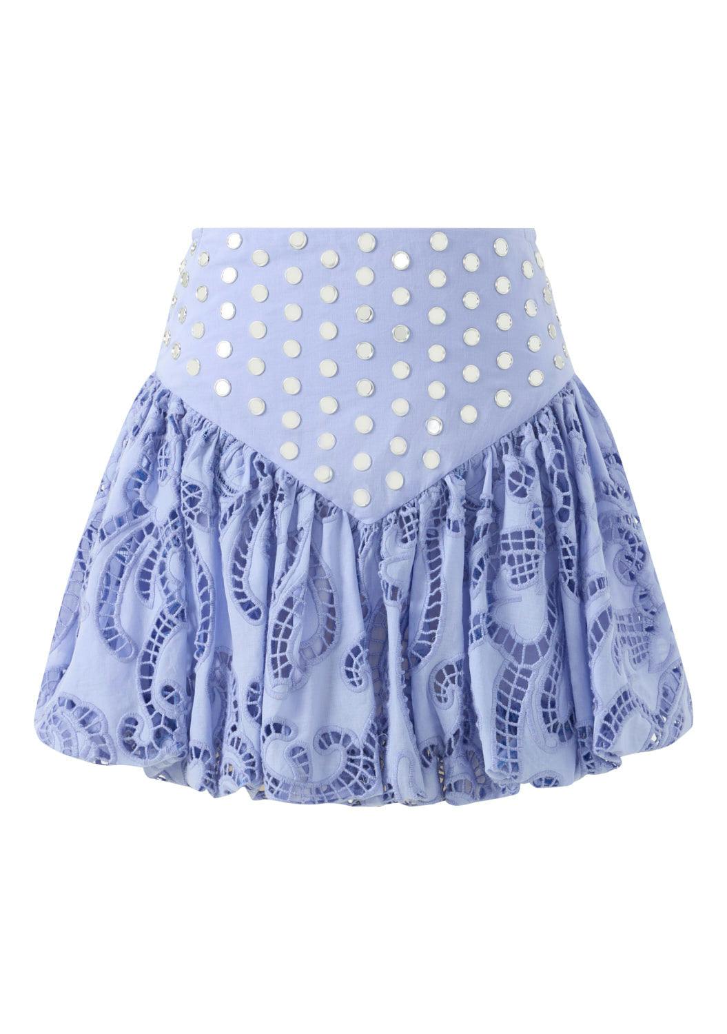 Luciana Embroidered Bubble Mini Skirt