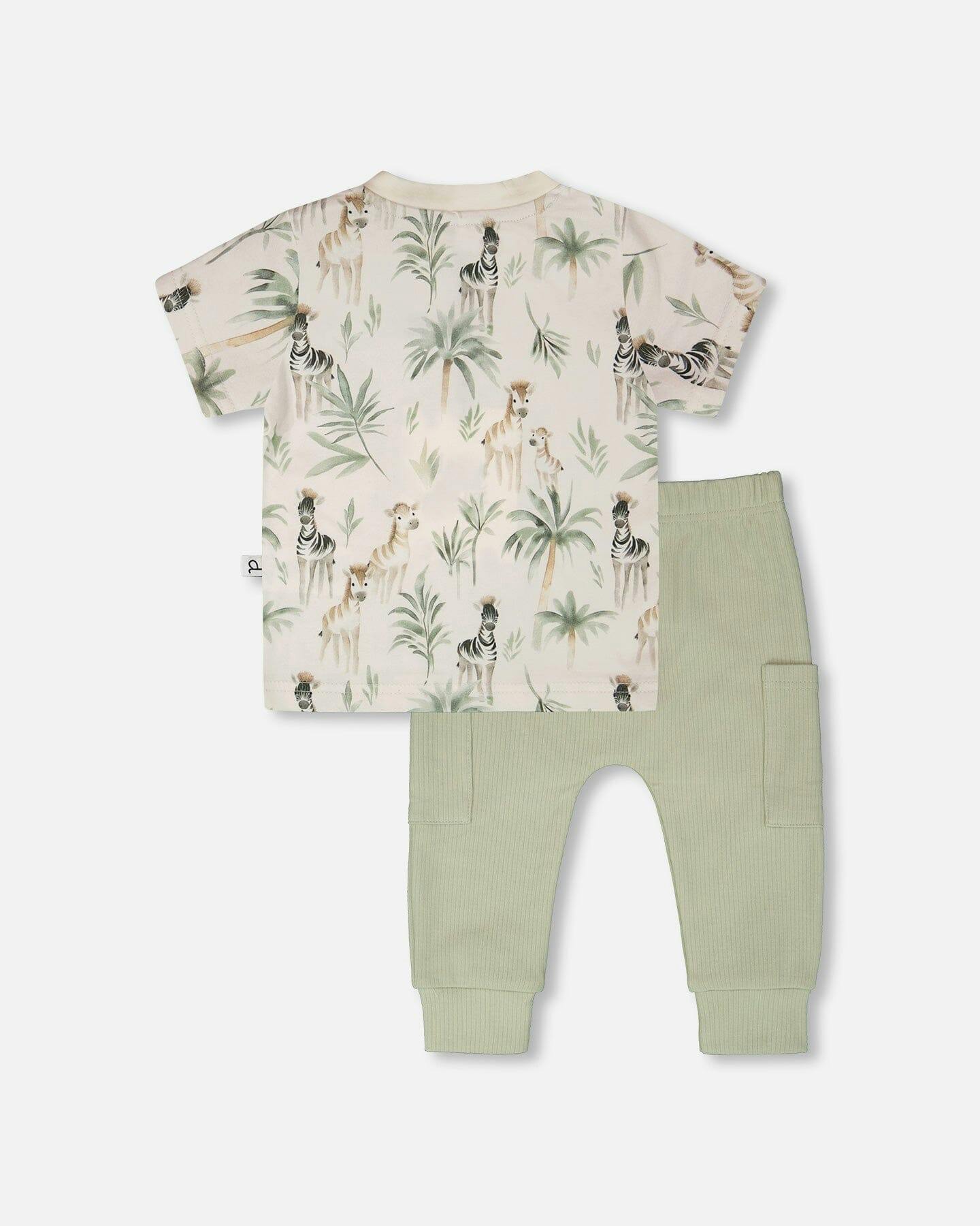 Organic Cotton Jersey T-Shirt And Cotton Rib Pants Set