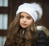 Knit Wool Faux Fur Pom Pom Hat