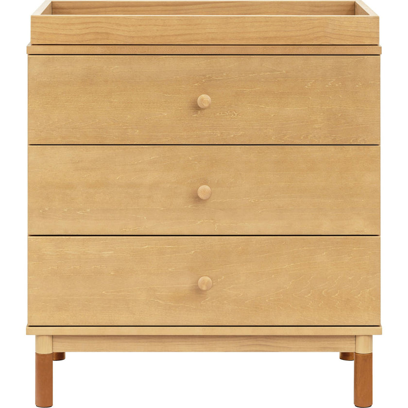 Gelato 3-Drawer Changer Dresser with Vegan Tan Leather Feet