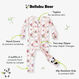 Floral Stripes Bamboo Convertible Footie