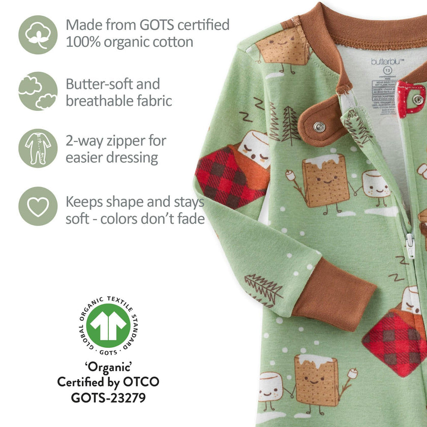 CRUZ Snug-fit Footed Baby Boys Pajamas