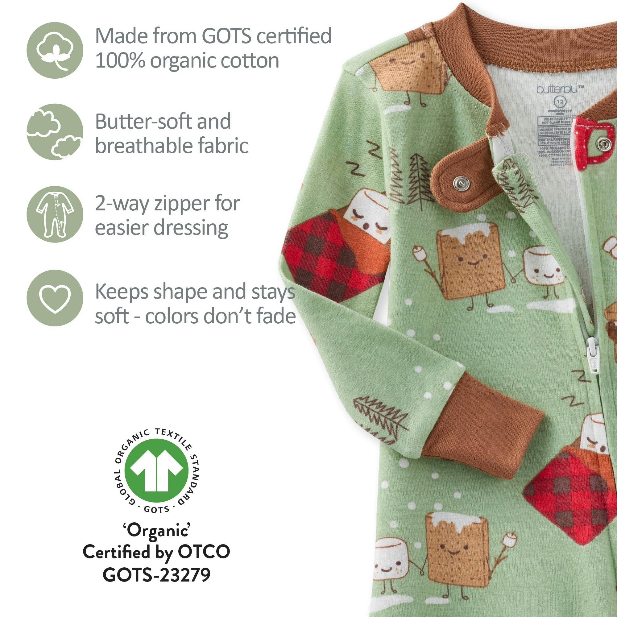 CRUZ Snug-fit Footed Baby Boys Pajamas