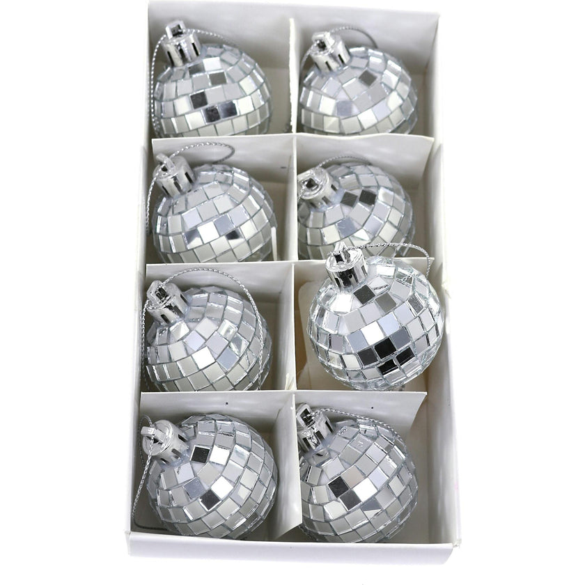Tiny Silver Disco Ball Ornaments