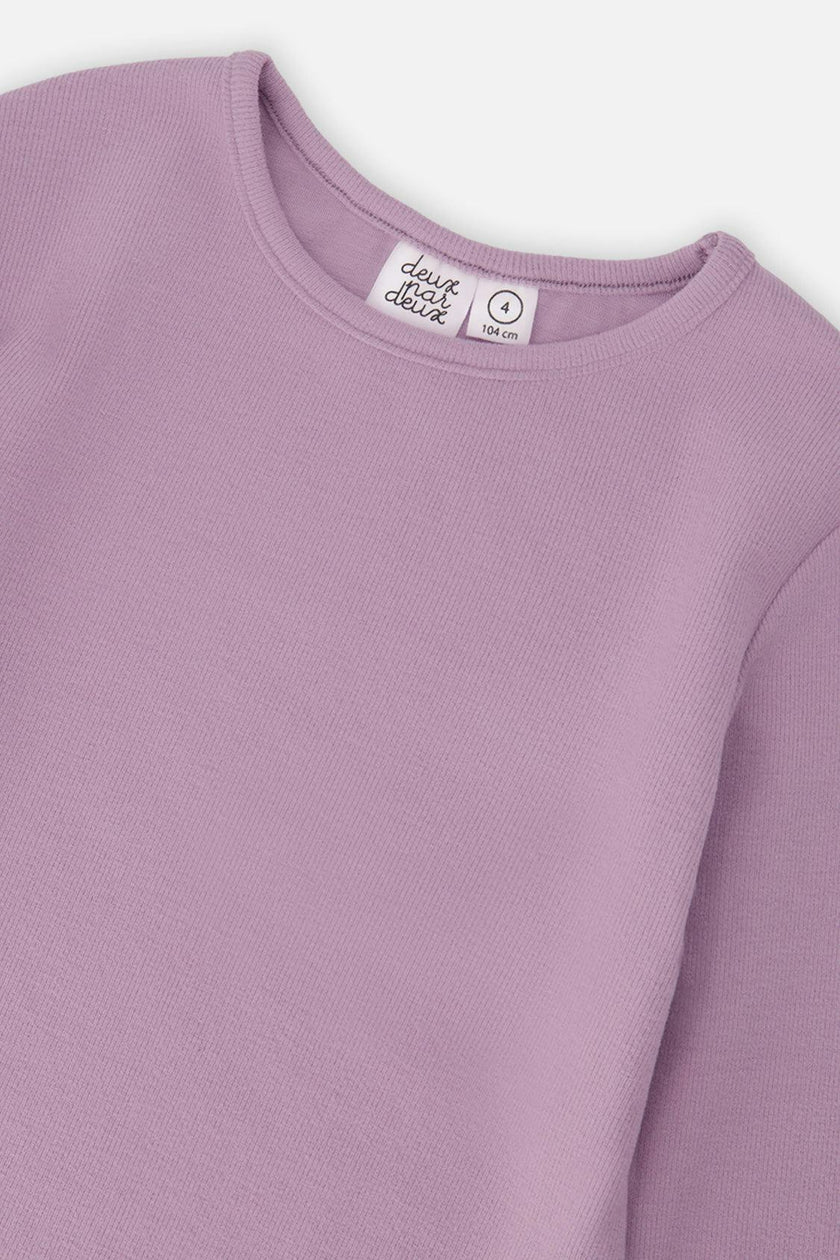 Brushed Rib Crew Neck Top Violet