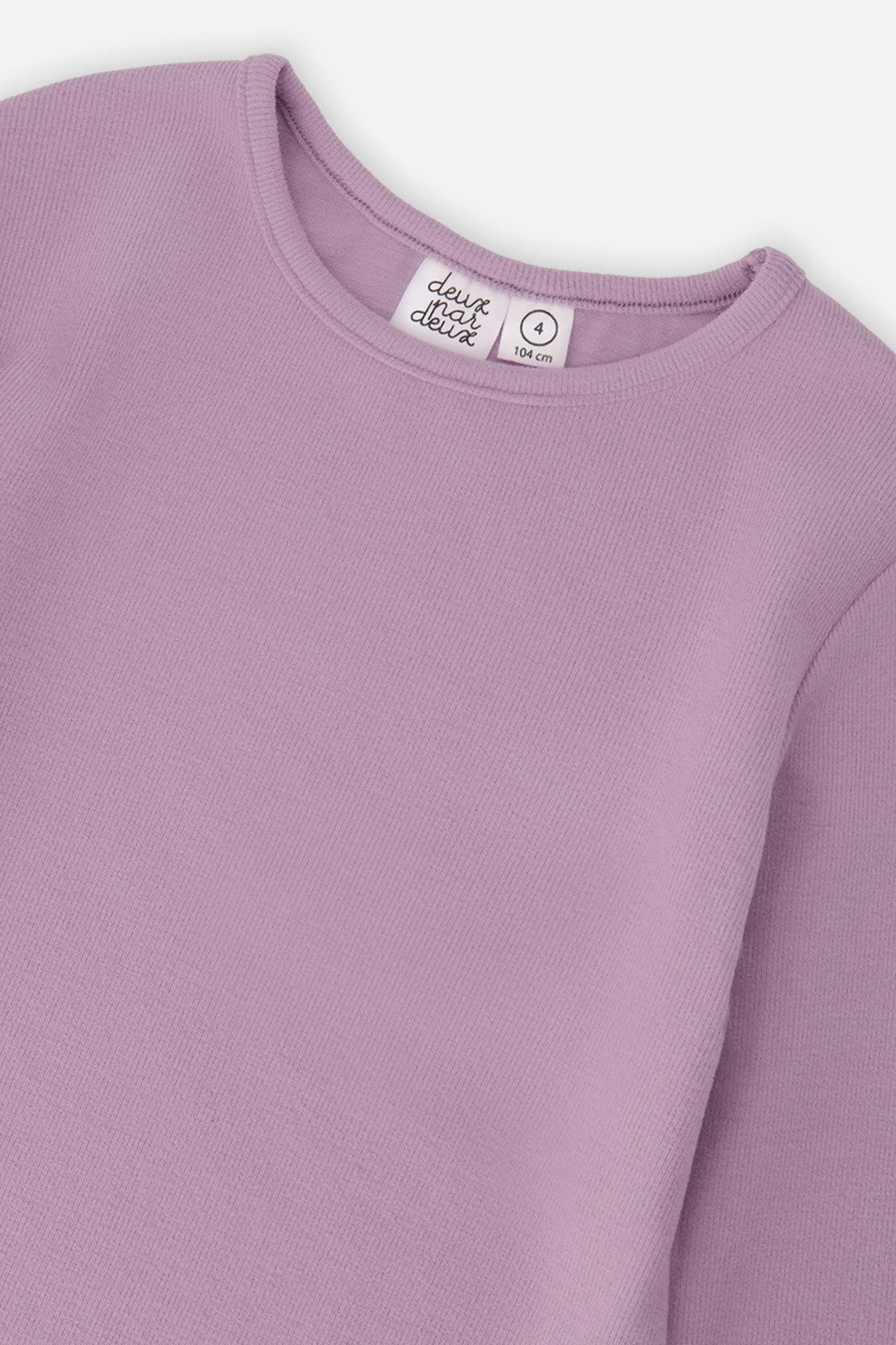 Brushed Rib Crew Neck Top Violet