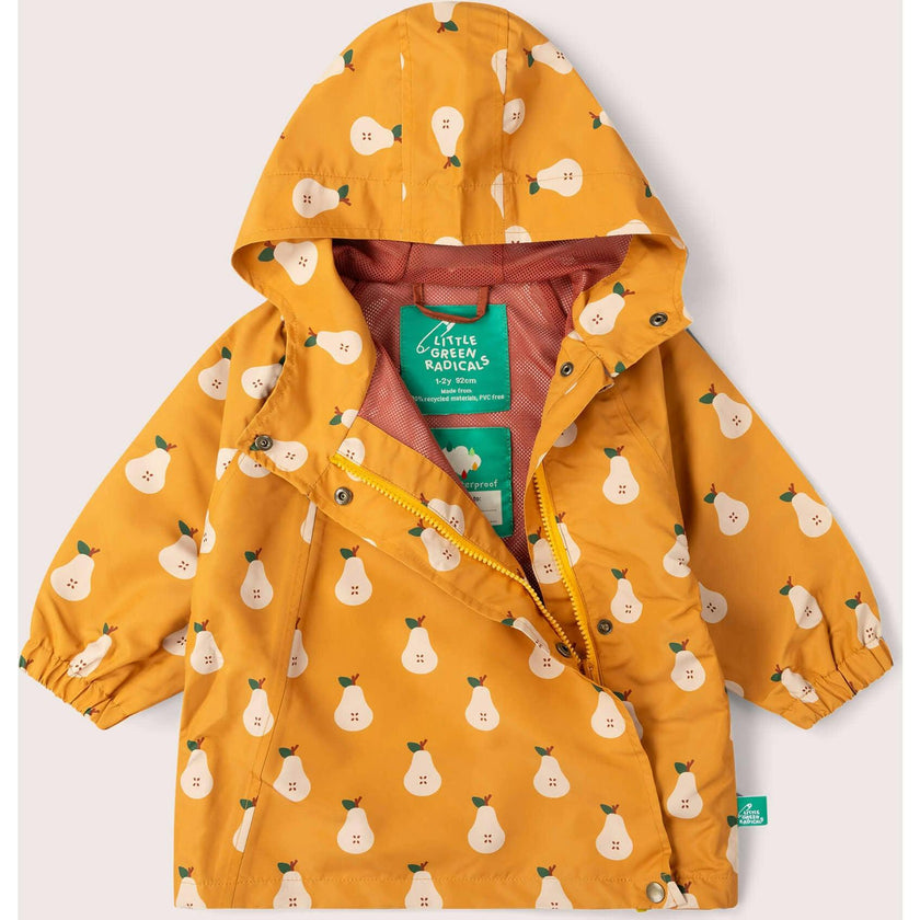 Summer Pears Recycled Waterproof Packaway Anorak, Gold