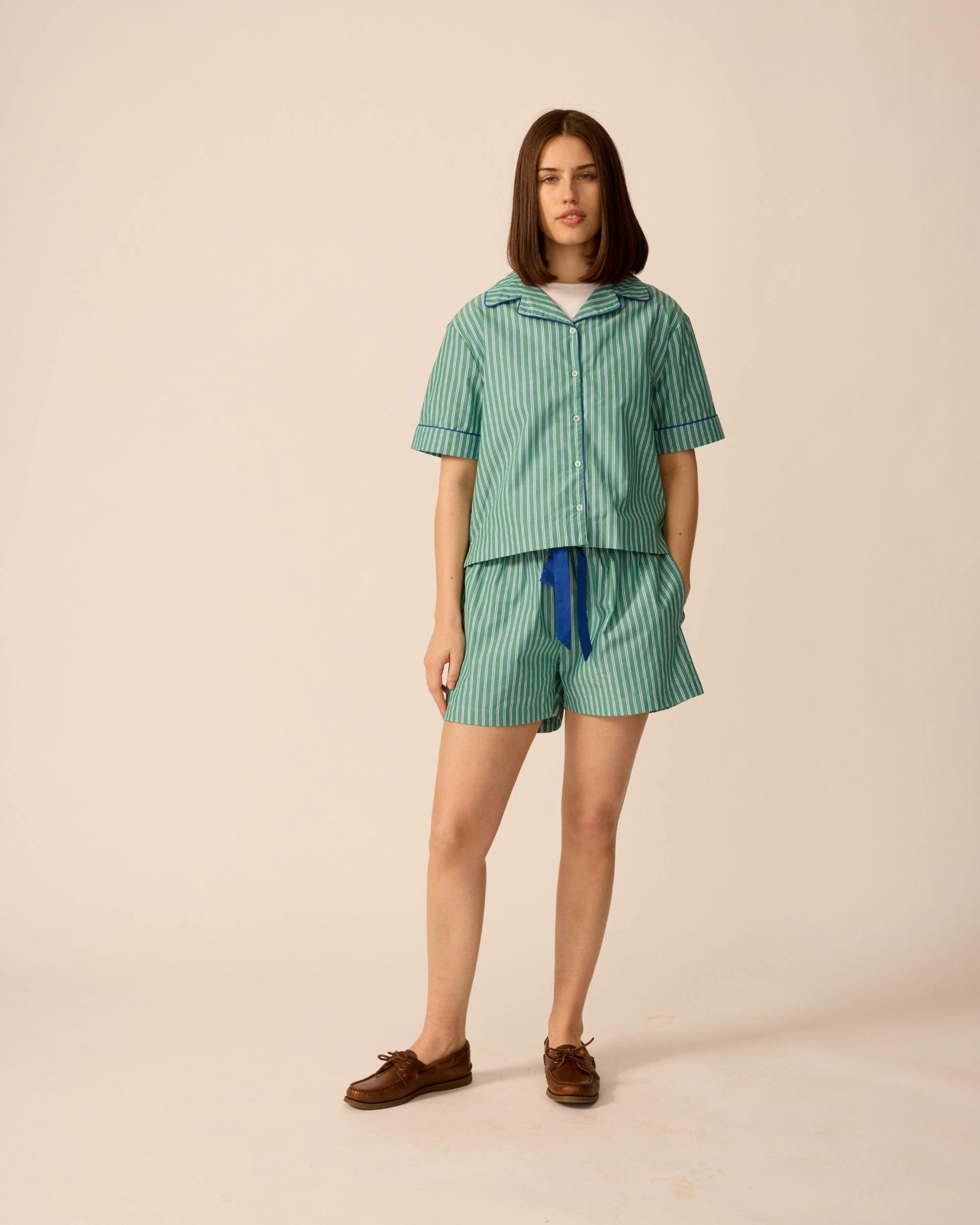 Adult Avenue Shorts in Cucumber Stripe