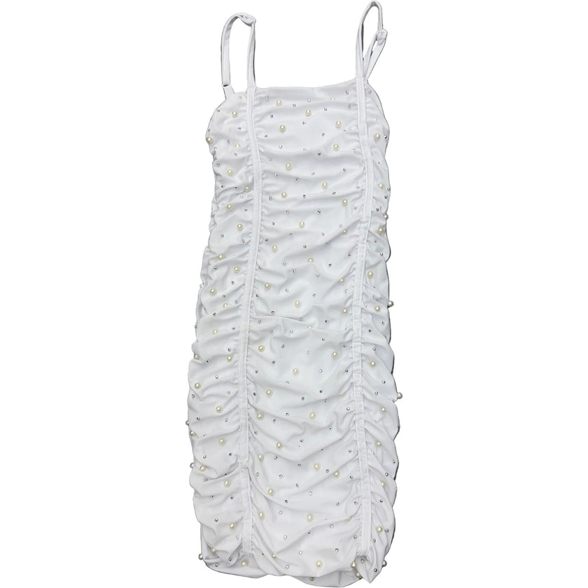Girls Amelia Tank Dress With Pearls