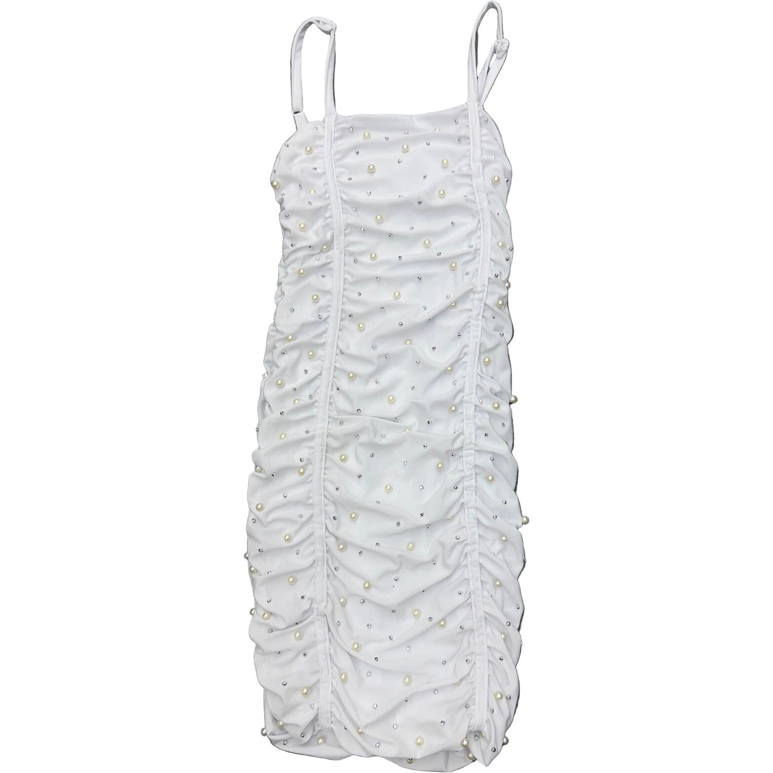 Girls Amelia Tank Dress With Pearls