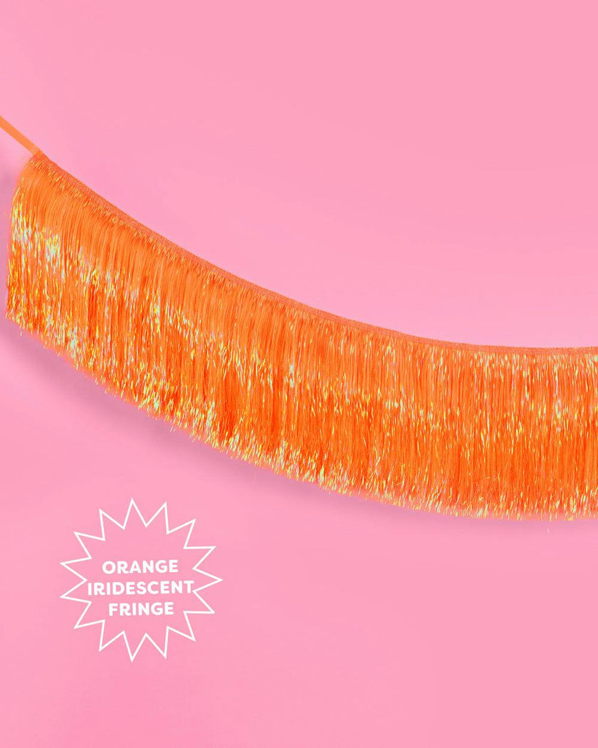 Orange Fringe Banner - iridescent banner