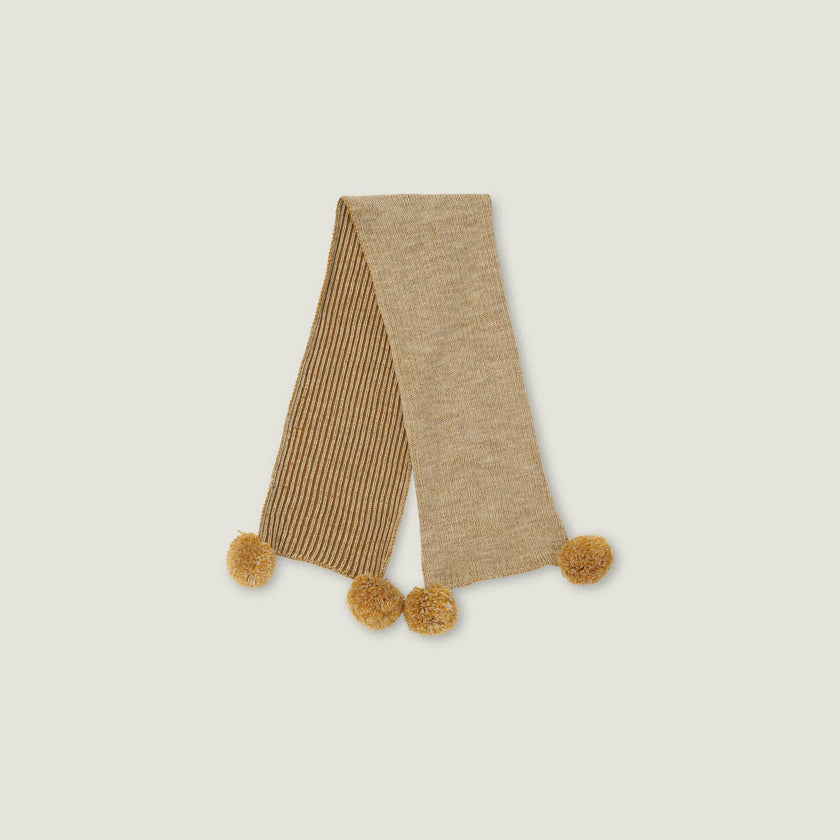 Pom Pom Braided Hand-Knit Ski Scarf