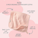 RILEY 5-Pack Crinkle Muslin Burp Cloths