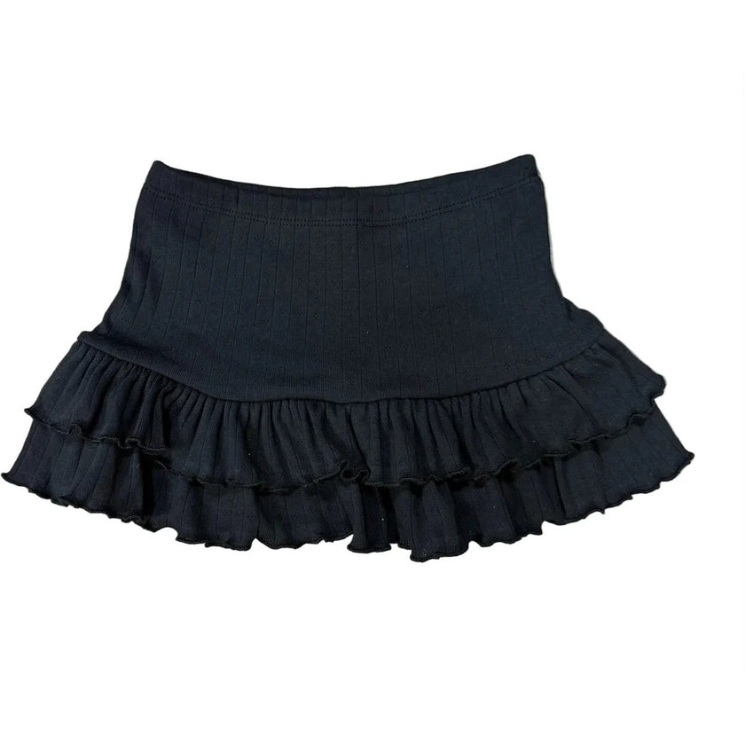 Girls Pointelle Ruffle Skirt