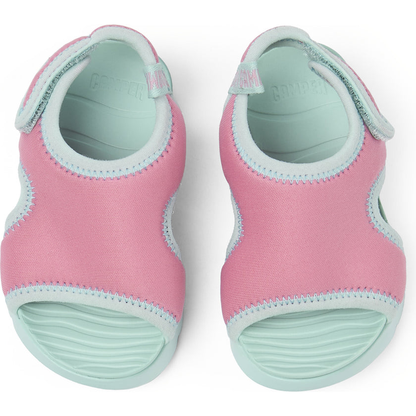 Oruga Calfskin Leather Flexible First Walker Sandals, Pink