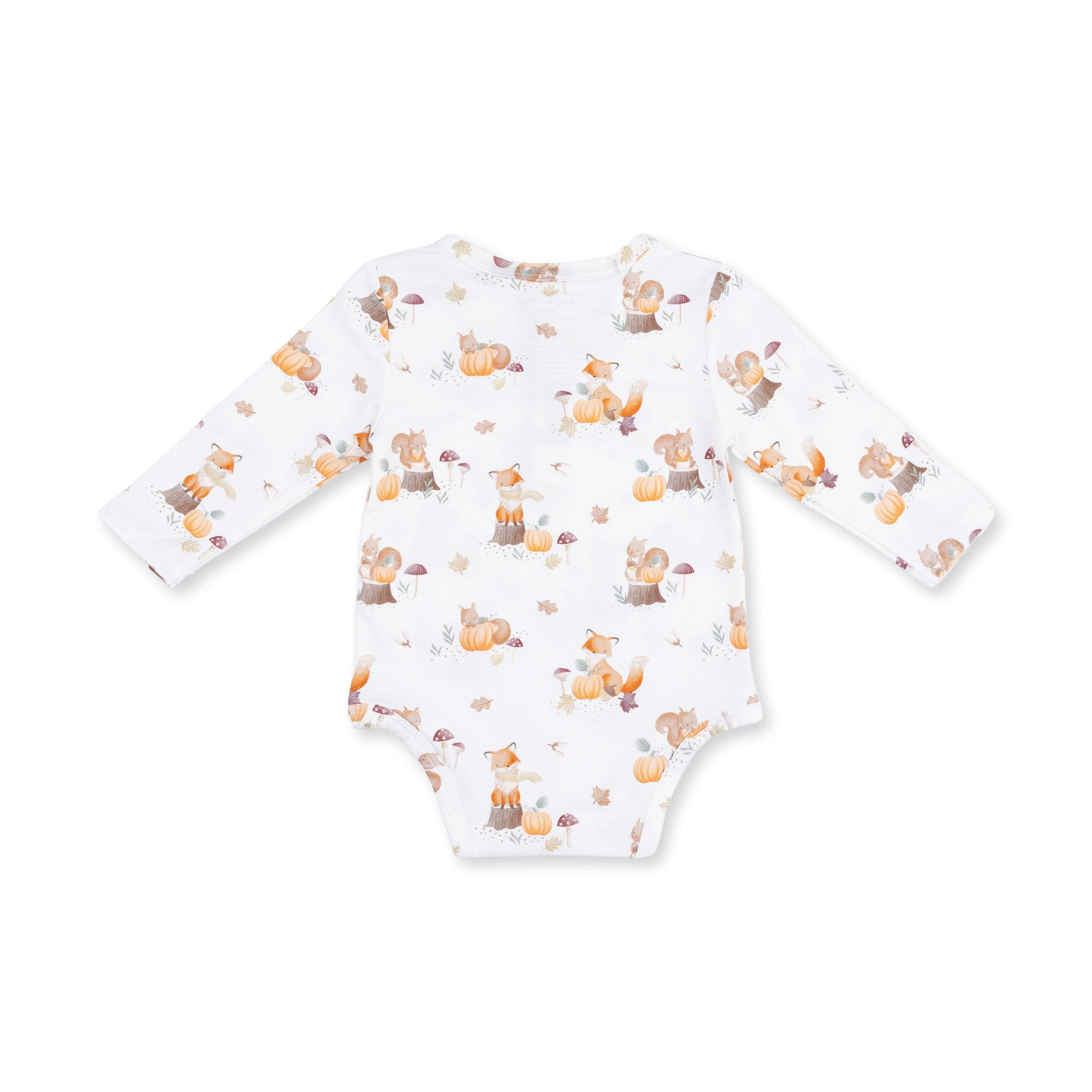Woodland Animals with Pumpkins - Henley Bodysuit