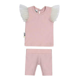 Glitter Mesh 2-Piece Top & Short Set
