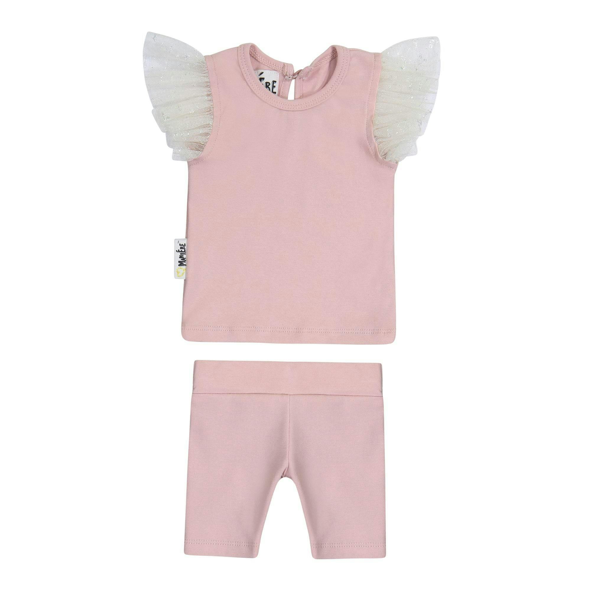 Glitter Mesh 2-Piece Top & Short Set