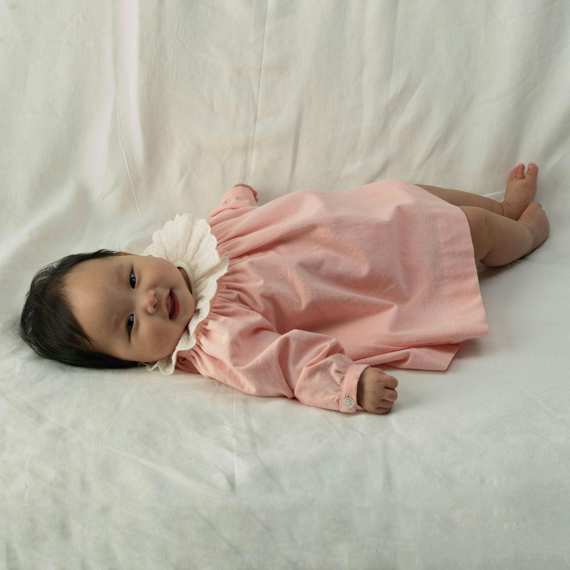 Flannel Dress with Broderie Collar