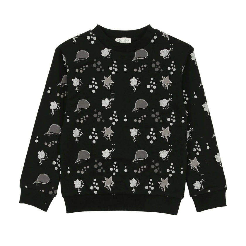 Girls Super Bubble Ribbed Crew Neck Sweater Top