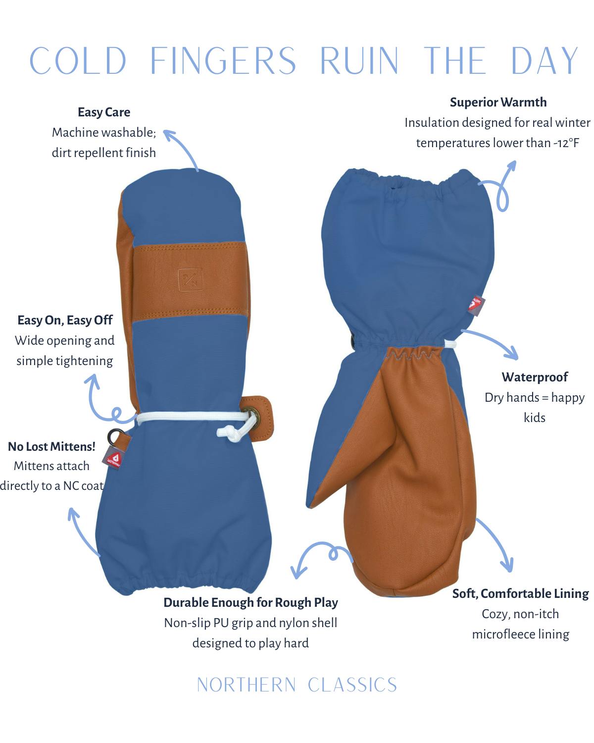 Kids Waterproof Ski Mitten