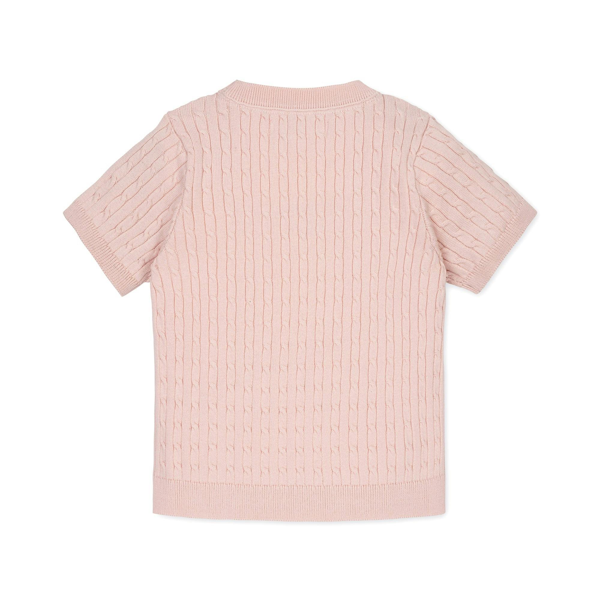 Organic Short Sleeve Cable Sweater